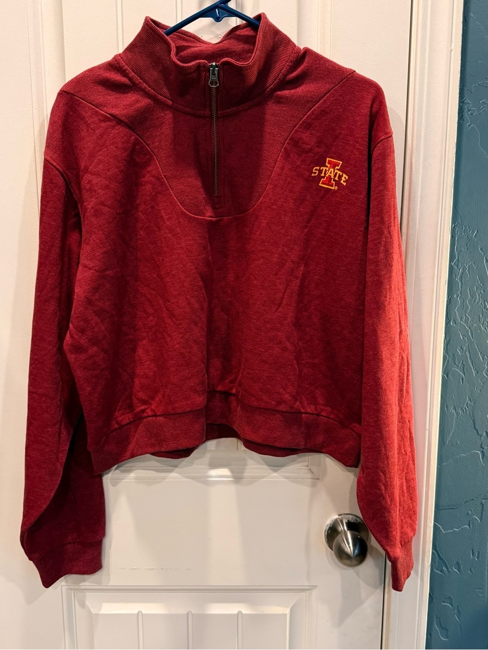 NWT Women’s XL Iowa State Cyclones Cropped 1/4 Zip Pullover Sweatshirt - Picture 2 of 11